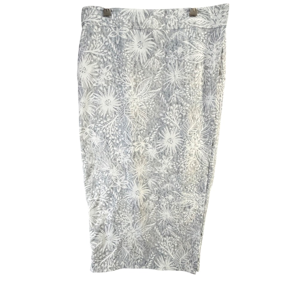 RipSkirt Hawaii Length 4 Wrap Skirt Womens L Gray Tropical Floral Travel Beach